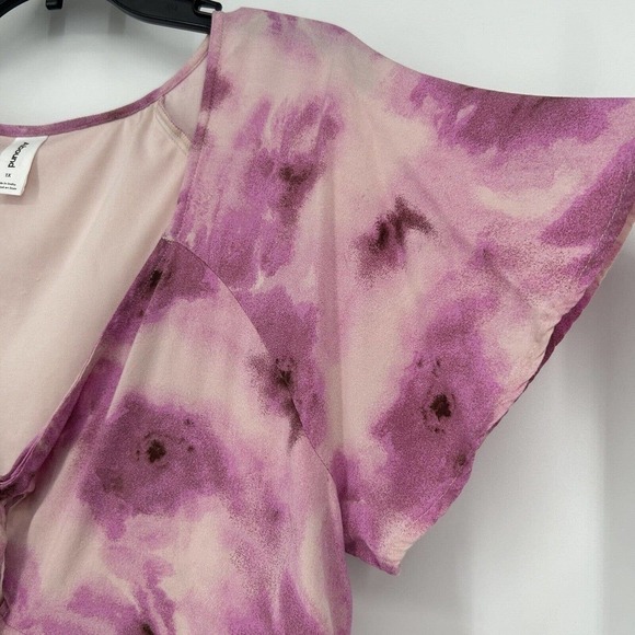 Abound Nordstrom Leland Tie Front Cutout Pink Skater Dress Short Sleeve Size 1X - Picture 4 of 10